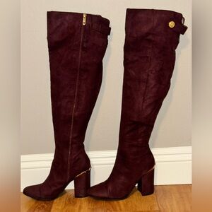 Tommy Hilfiger Burgundy Over-the-Knee Boots